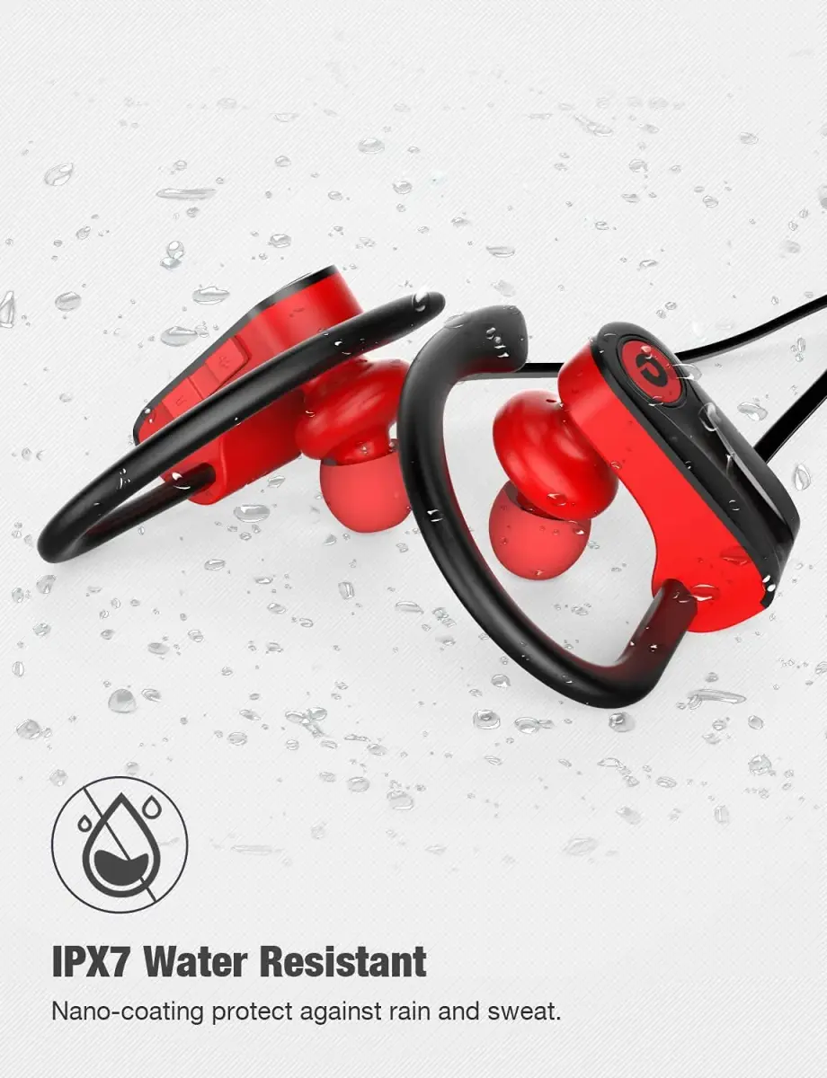 Otium U18 Wireless Bluetooth 5.3 Sport Headphones with Earhooks & Mic | 16 Hours Playtime - view 5