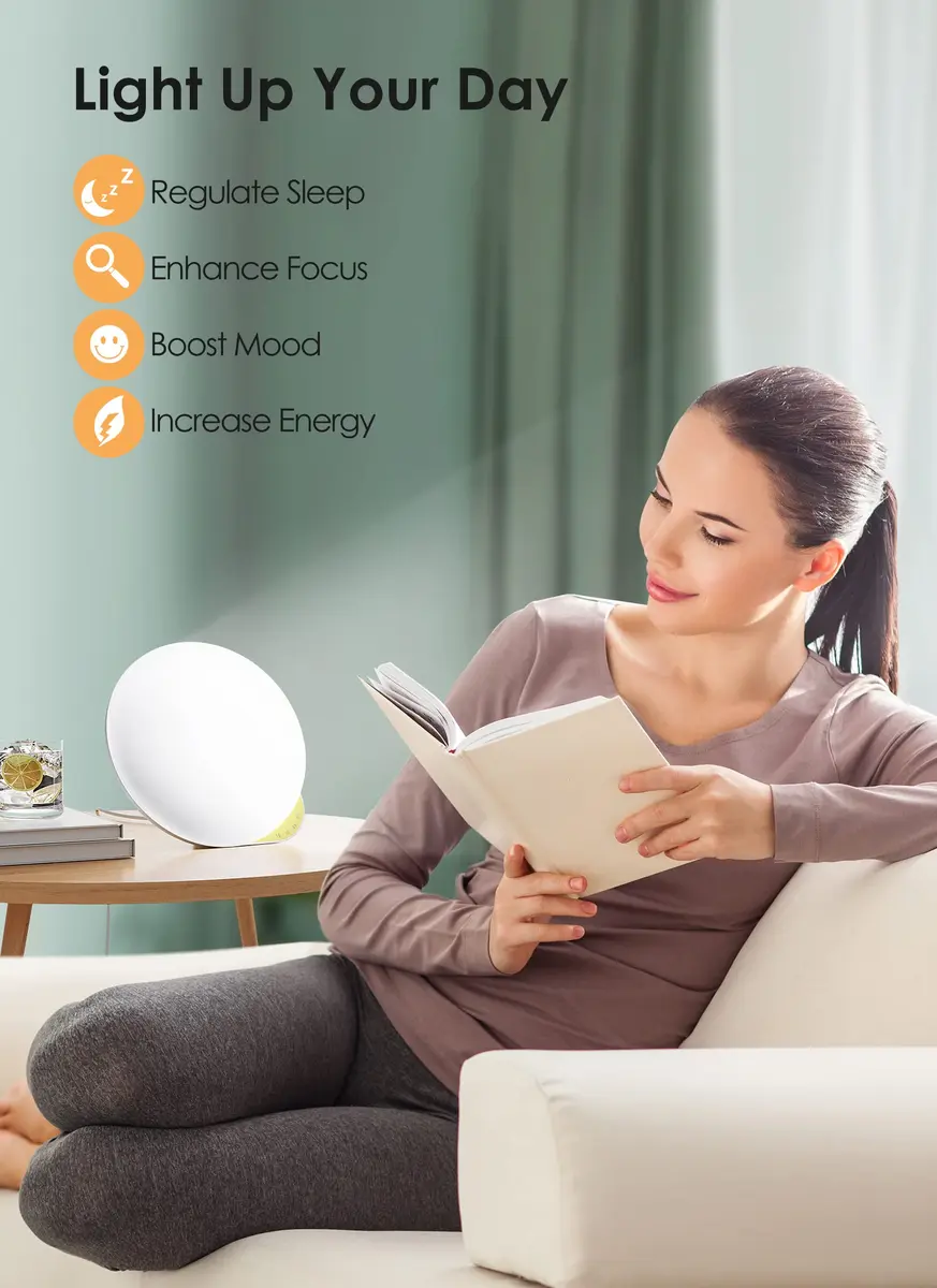 MediAcous Light Therapy Lamp 10000 Lux UV-Free with Timer & Memory Function | Modern Desk Lamp - view 5