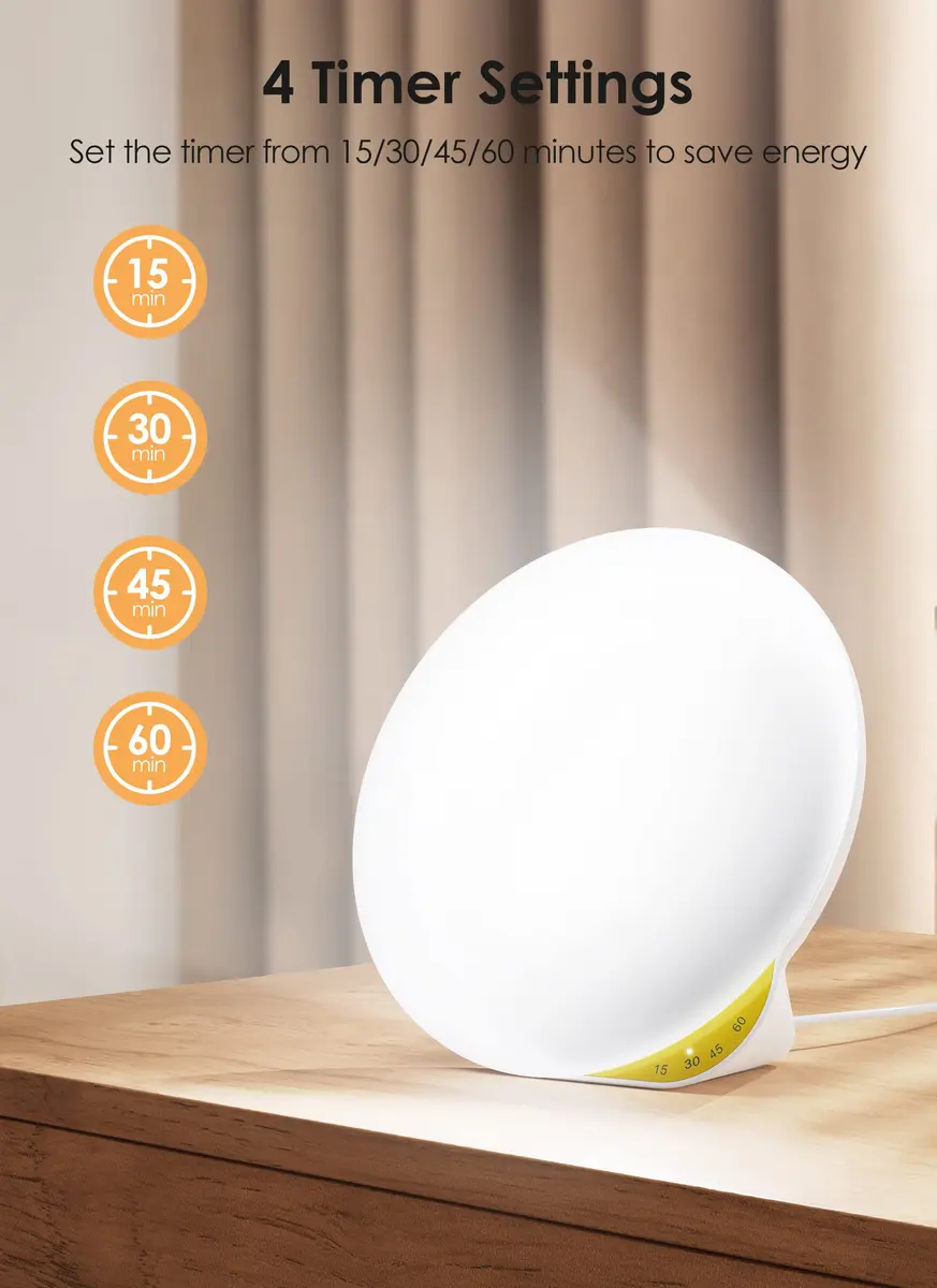 MediAcous Light Therapy Lamp 10000 Lux UV-Free with Timer & Memory Function | Modern Desk Lamp - view 4