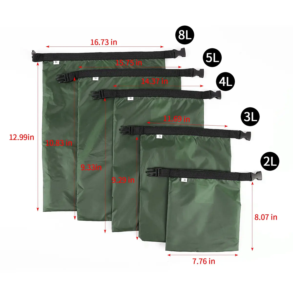 Ucolofun Waterproof Dry Bags Set 8L | Versatile, Lightweight, Waterproof for Outdoor Use - view 7