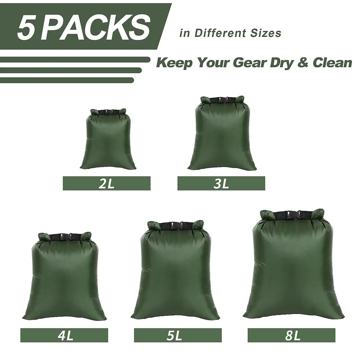 Ucolofun Waterproof Dry Bags Set 8L | Versatile, Lightweight, Waterproof for Outdoor Use - view 8