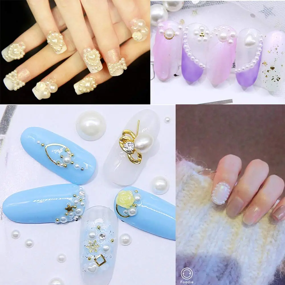 BLAAROOM Half Pearls for Crafts 2-10mm | Flatback DIY Nail Art & Jewelry Embellishments - view 7