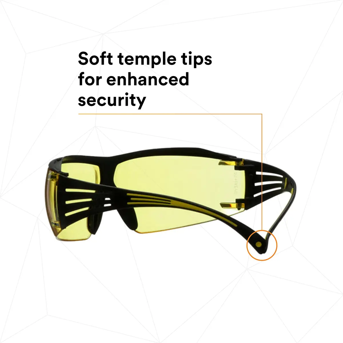3M Safety Glasses, SecureFit 400, Amber Lens, Yellow/Black Temples | Impact-Resistant, Anti-Fog, Comfortable Fit - view 6