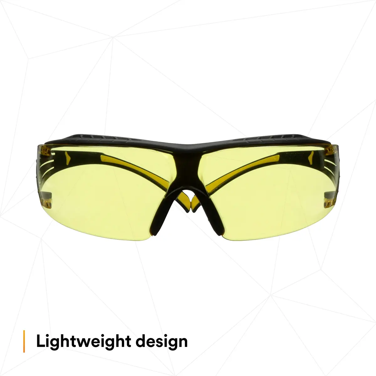 3M Safety Glasses, SecureFit 400, Amber Lens, Yellow/Black Temples | Impact-Resistant, Anti-Fog, Comfortable Fit - view 3