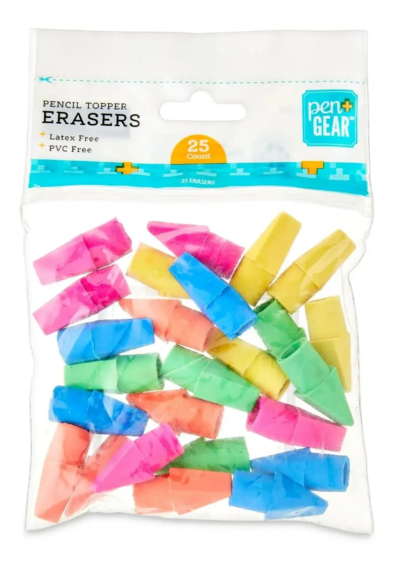 Pen+Gear Pencil Topper Erasers Pack of 25 | Rubber Pencil Toppers for School & Office - view 2