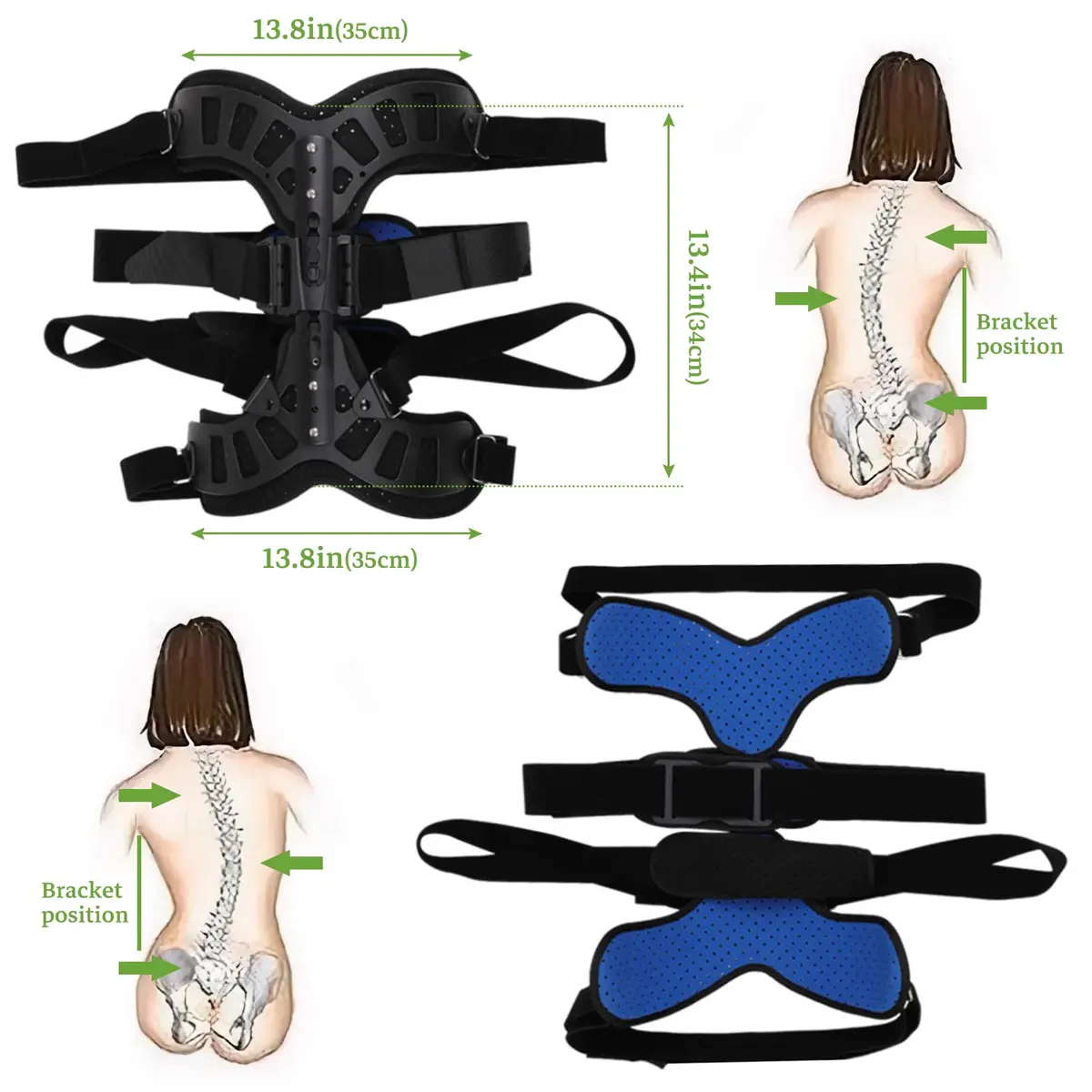 ZHUNPOCT Adjustable Scoliosis Back Brace with Cervical Support | Breathable, Fully Adjustable for All Heights, Discreet & Supportive (70-120 chars) - view 7