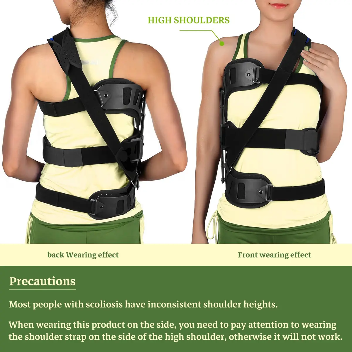 ZHUNPOCT Adjustable Scoliosis Back Brace with Cervical Support | Breathable, Fully Adjustable for All Heights, Discreet & Supportive (70-120 chars) - view 4
