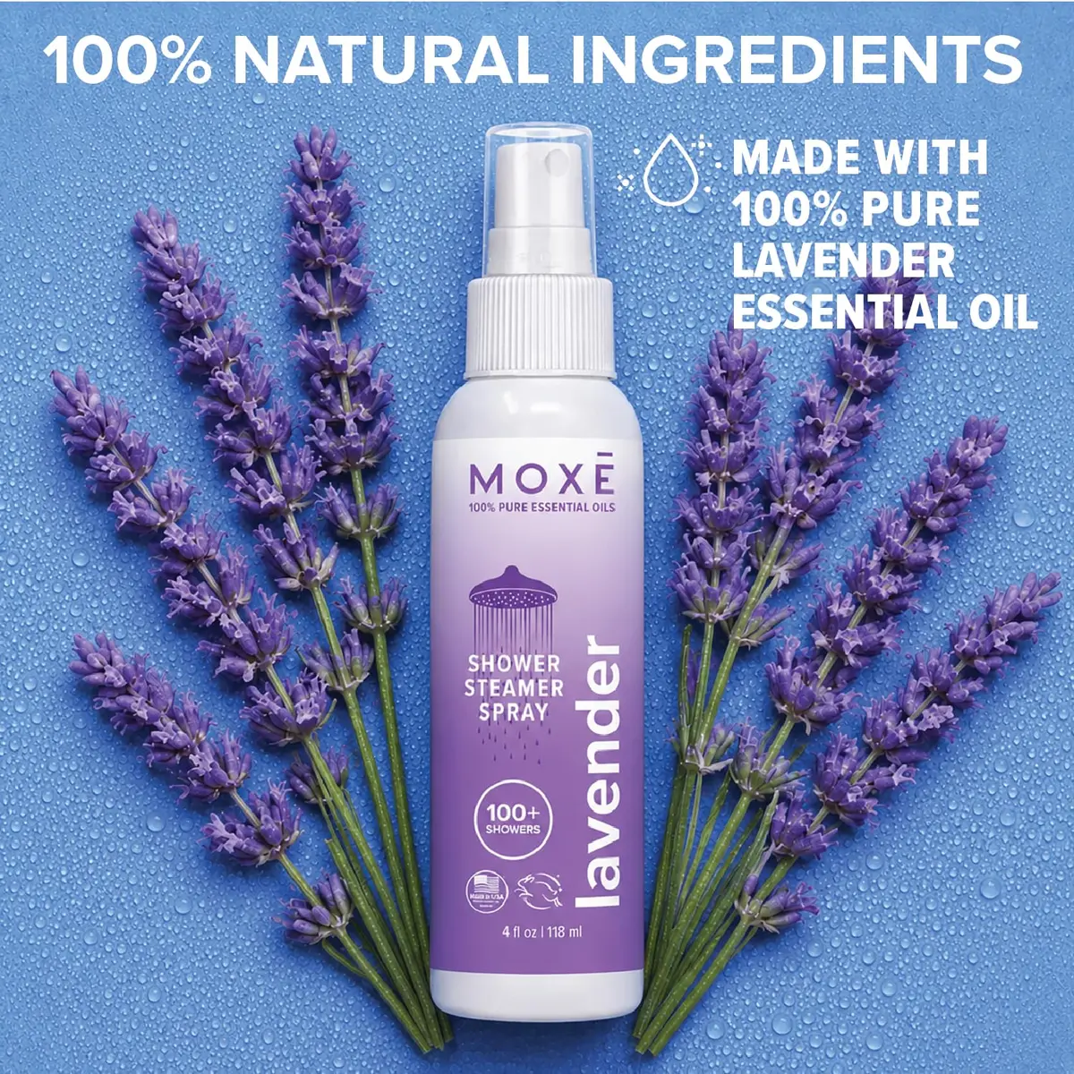 MOXE Lavender Shower Steamer Spray for Relaxation & Tension Relief | Aromatherapy, 4oz - view 3