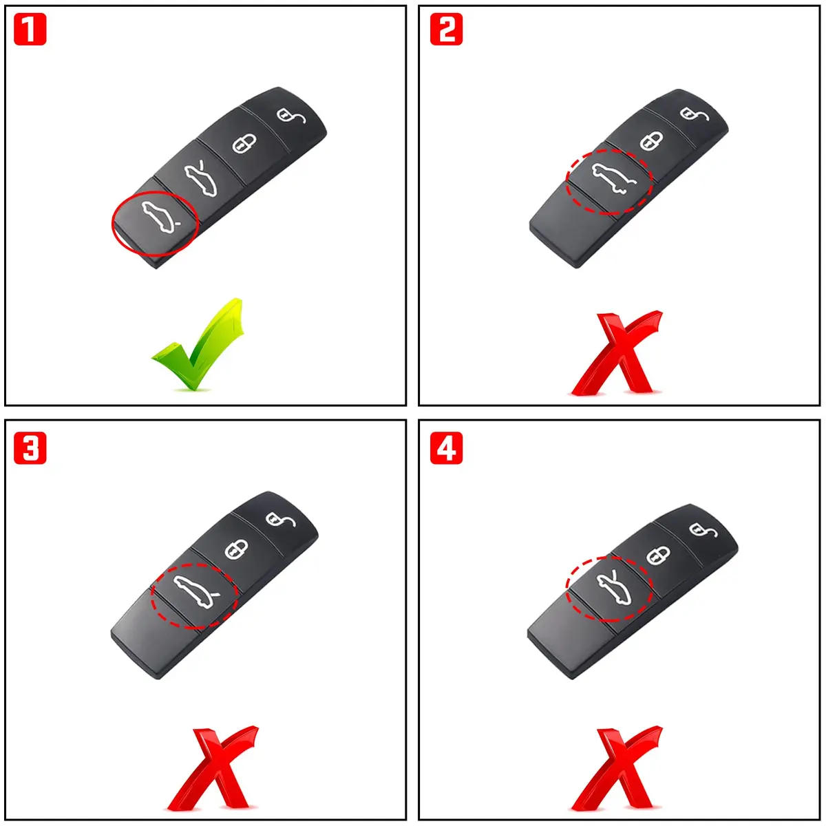 Jaronx Black Silicone Key Button Cover for Porsche Boxster Cayman 718 | Protects Original Key Fob - view 4