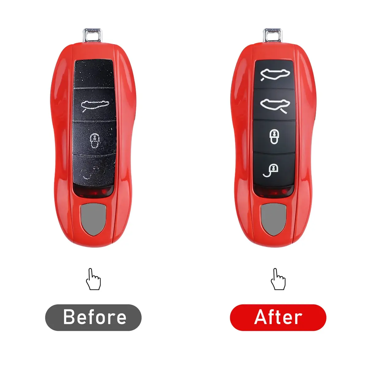 Jaronx Black Silicone Key Button Cover for Porsche Boxster Cayman 718 | Protects Original Key Fob - view 5