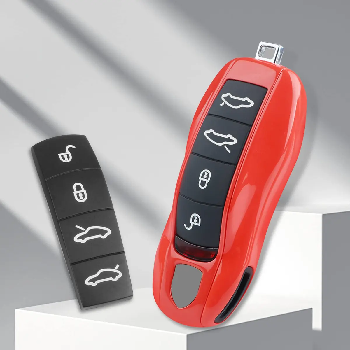 Jaronx Black Silicone Key Button Cover for Porsche Boxster Cayman 718 | Protects Original Key Fob - view 3