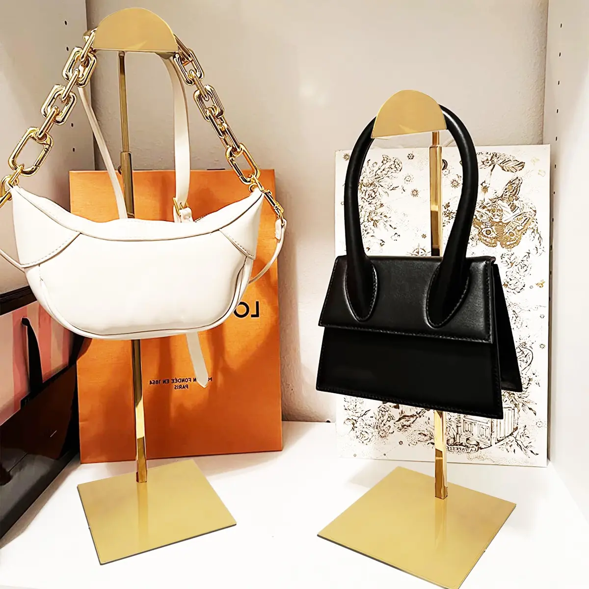 Royxen 3 Pack Purse Holder, Adjustable Bag Display Stand 38.1 cm - 61 cm (15" - 24") | Retail Store Fixture - view 5