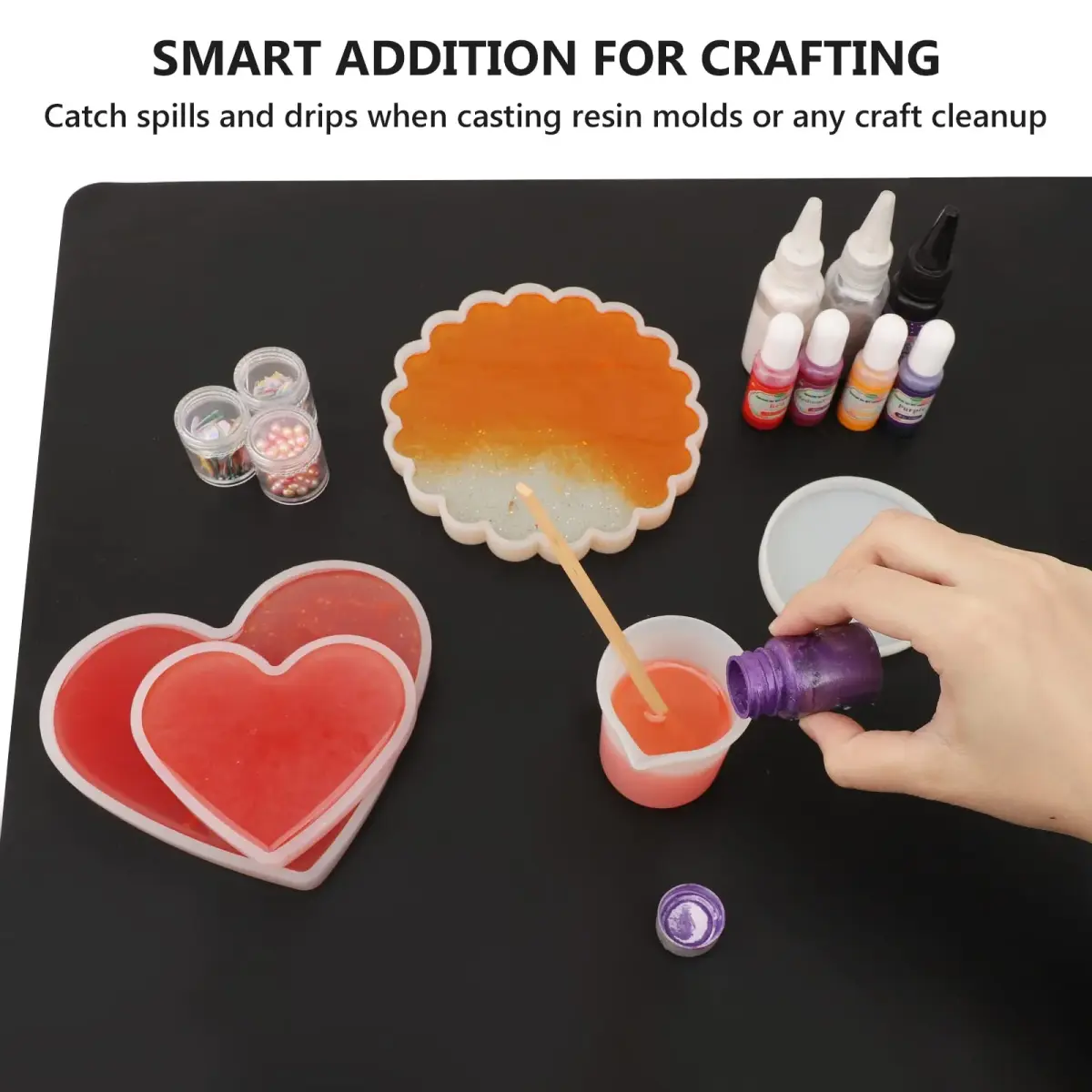 Gartful Extra Large Silicone Craft Mat 90cm x 60cm (35.4" x 23.6") | Protects Surfaces from Resin, Paint, and Heat - view 4
