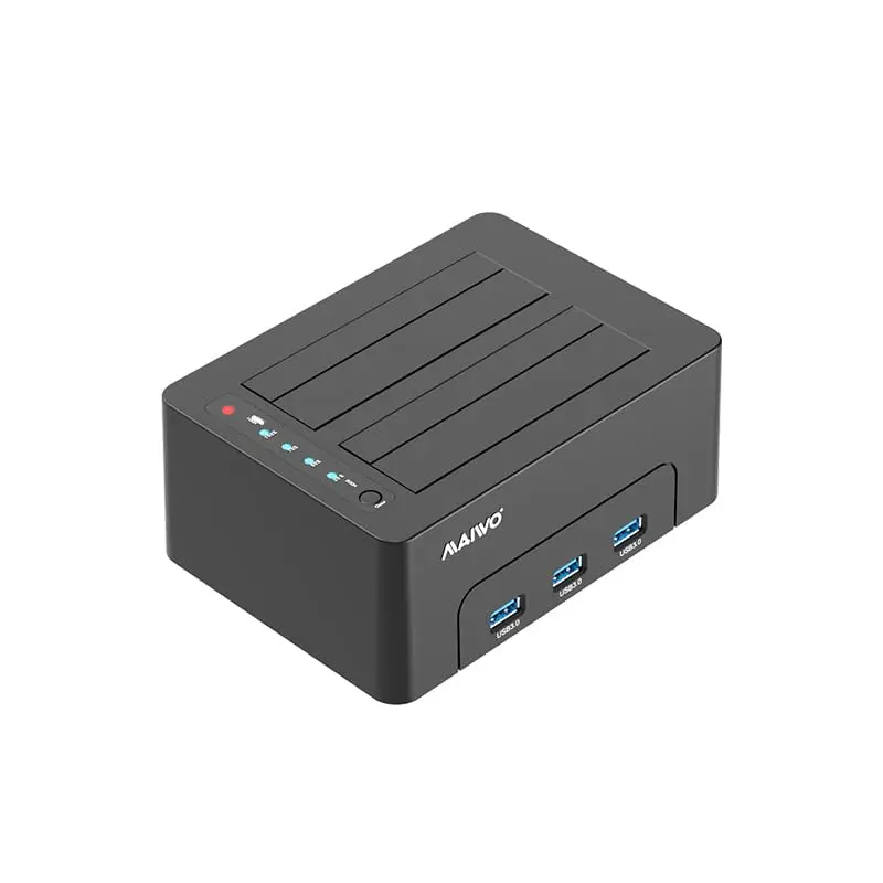 MAIWO Dual Bay Hard Drive Docking Station Cloner 2.5/3.5 Inch SATA HDD SSD | 48TB Capacity, 3x USB 3.0 Hub, 12V 3A Power - view 7