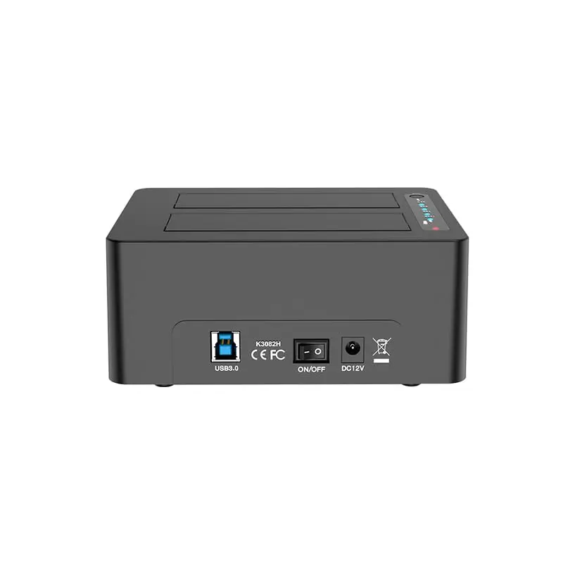 MAIWO Dual Bay Hard Drive Docking Station Cloner 2.5/3.5 Inch SATA HDD SSD | 48TB Capacity, 3x USB 3.0 Hub, 12V 3A Power - view 8