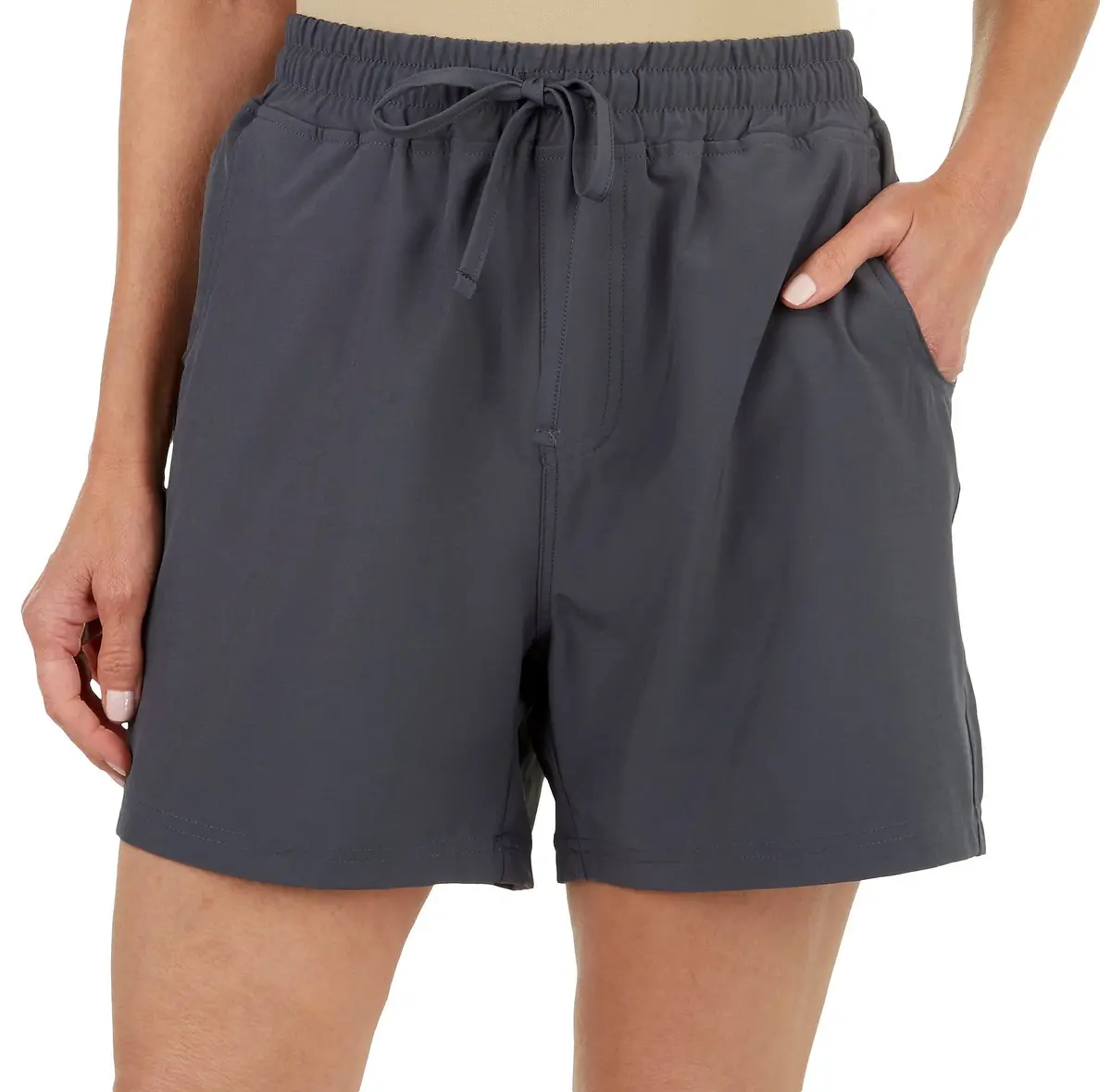 Royalty by YMI Women's Resort Shorts Graphite | Elastic Waist, 5" Inseam, Relaxed Fit - main product image
