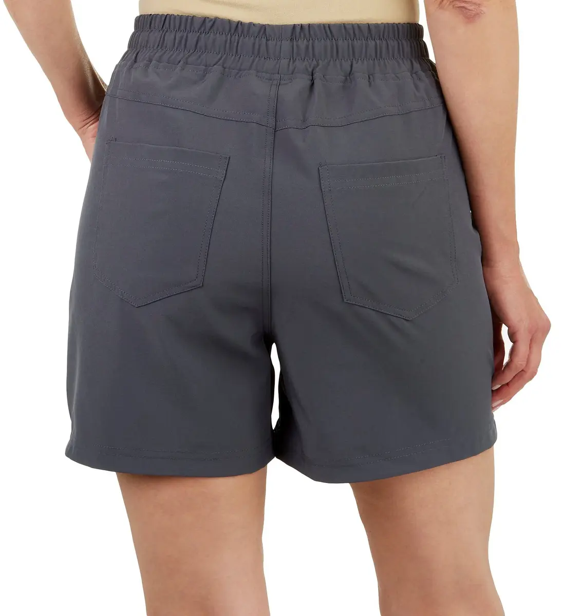 Royalty by YMI Women's Resort Shorts Graphite | Elastic Waist, 5" Inseam, Relaxed Fit - view 2