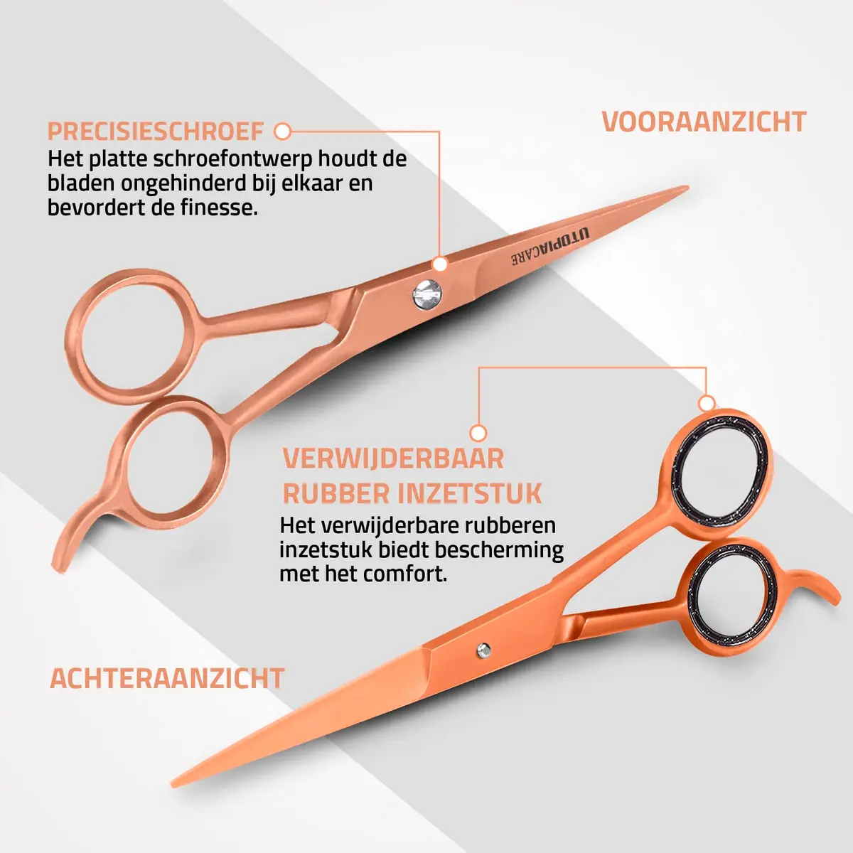 Utopia Care Hair Cutting & Hairdressing Scissors 6.5 Inch | Premium Stainless Steel Shears for Salons, Men, Women & Kids, Rose Gold - view 3