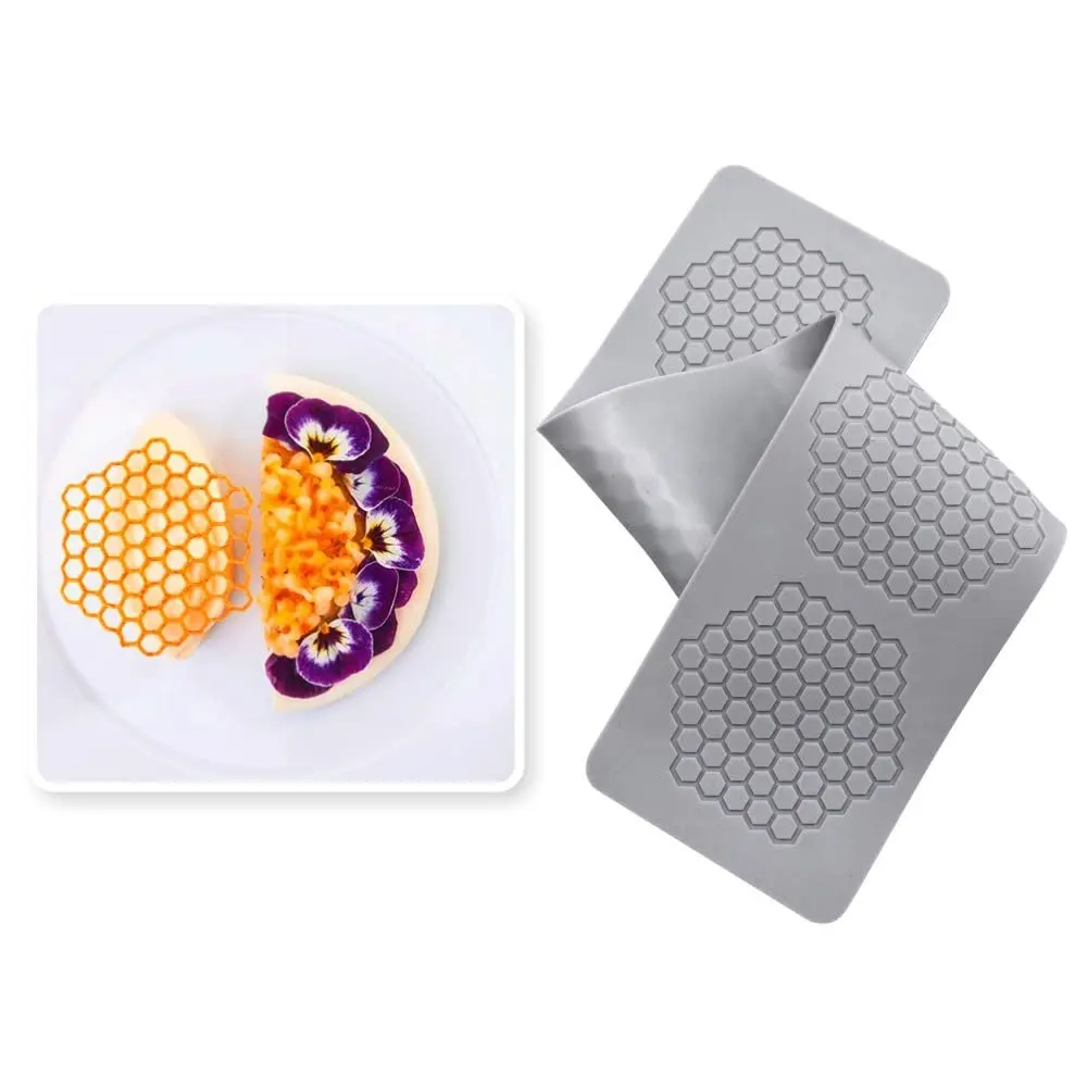 TUKE Honeycomb Silicone Fondant Cake Mold 14.8 x 3.12 x 0.08 inches | Food Grade BPA-Free for Chocolate Candy Baking - main product image