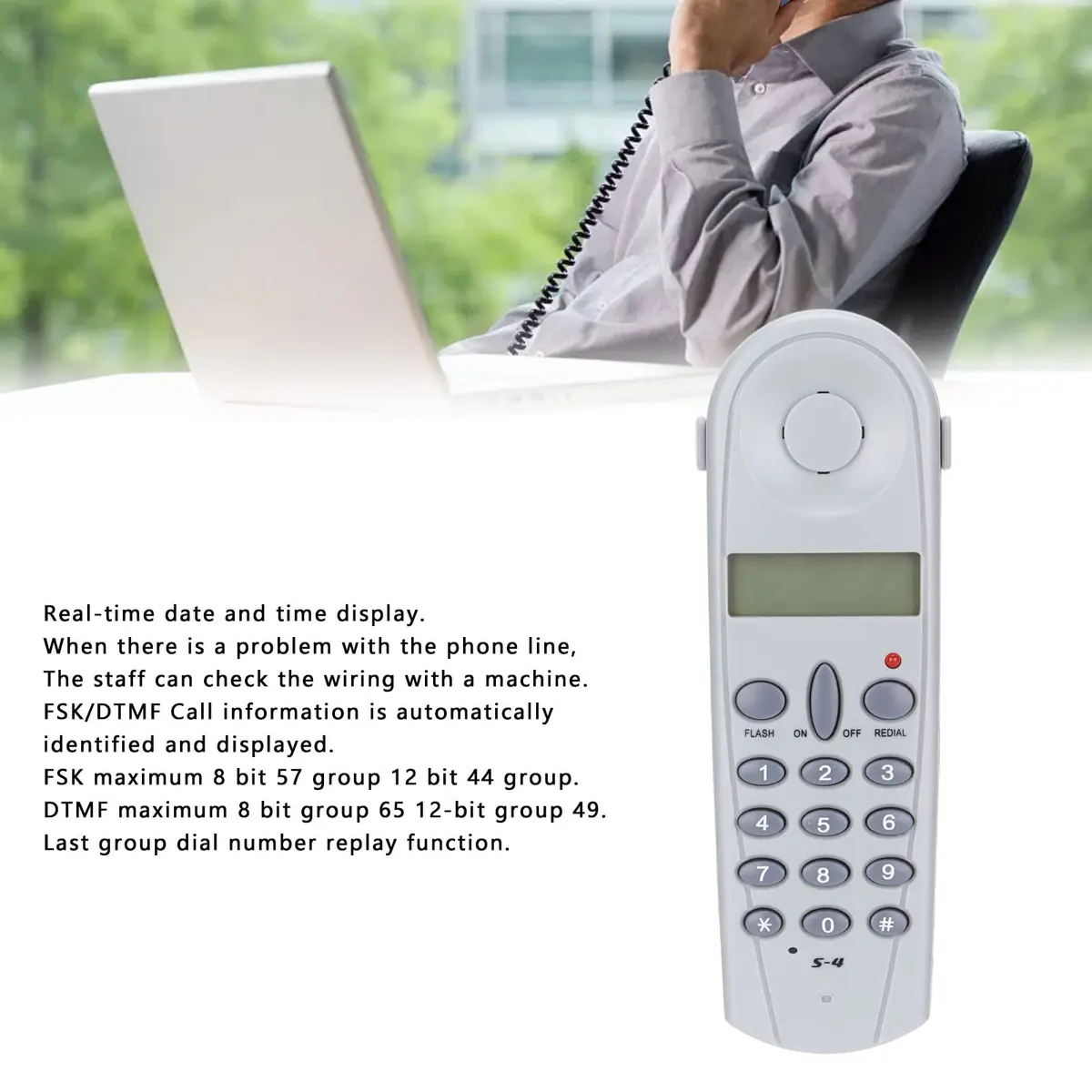 Acogedor Telephone Butt Test Tester S-4 | Phone Line Detection & Replay, Real Time Date & Time Display - view 4