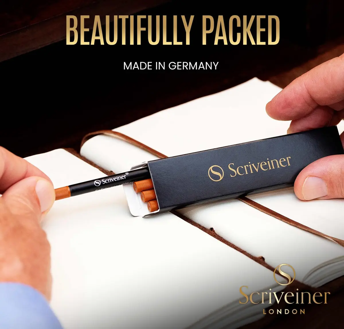 Scriveiner Rollerball Pen Refills Blue Broad Tip 4-Pack | Made in Germany, Schmidt 888 Size, Liquid Ink - view 3