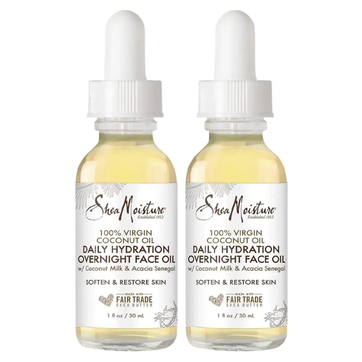 Shea Moisture Coconut Oil for Face - Daily Hydration Overnight Face Oil 200ml (6.76 Fl Oz) | Natural Skin Care for Dry Skin - main product image
