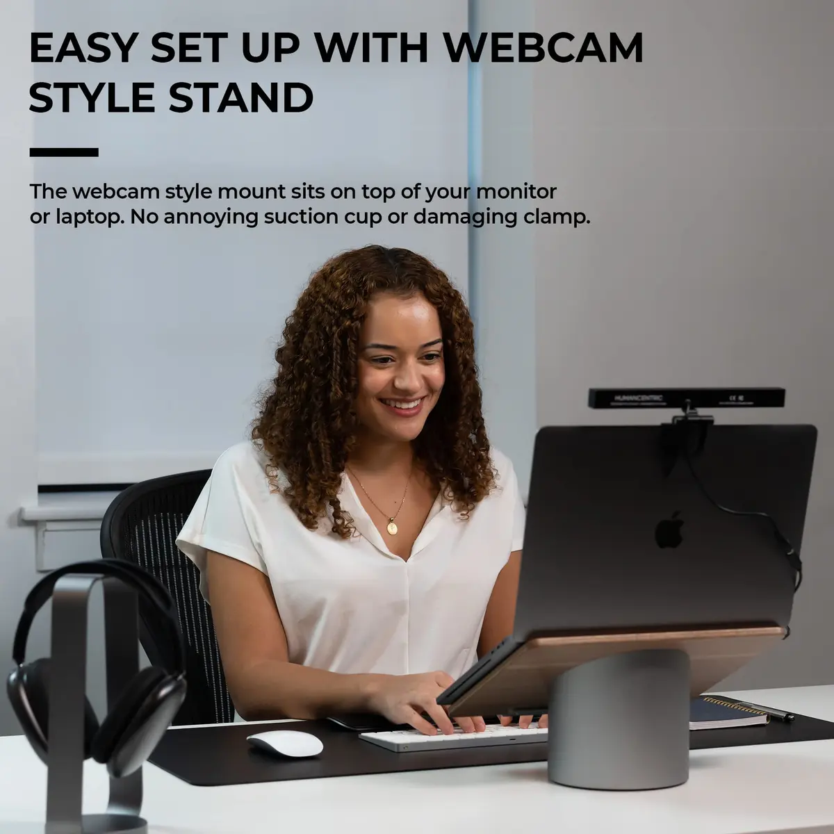 HumanCentric Video Conference Lighting Single Kit | Monitor Light for Zoom Calls, Streaming, Online Classes - view 7