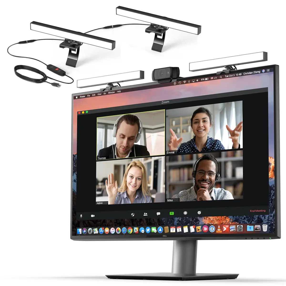 HumanCentric Video Conference Lighting Double Kit | Webcam Light for Streaming, Monitor and Laptop Light for Video Conferencing - main product image