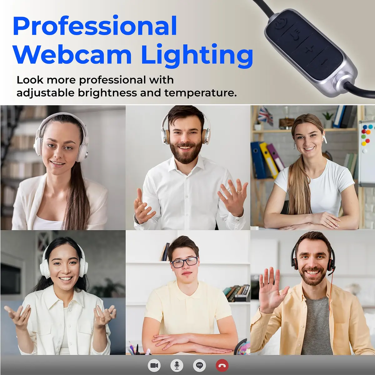 HumanCentric Video Conference Lighting Double Kit | Webcam Light for Streaming, Monitor and Laptop Light for Video Conferencing - view 8