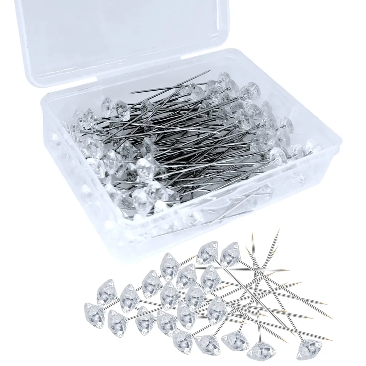 Sunenlyst 300PCS Bouquet Pins | Long 2inch Stainless Steel Flower & Corsage Pins for Wedding, Jewelry DIY, Quilting - main product image