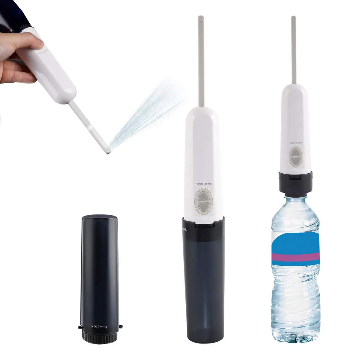 Hibbent Portable Bidet for Travel | High Pressure Handheld Electric Sprayer, Rechargeable, Personal Hygiene, Postpartum Care, Black - main product image