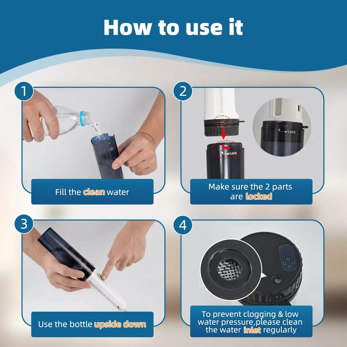 Hibbent Portable Bidet for Travel | High Pressure Handheld Electric Sprayer, Rechargeable, Personal Hygiene, Postpartum Care, Black - view 9