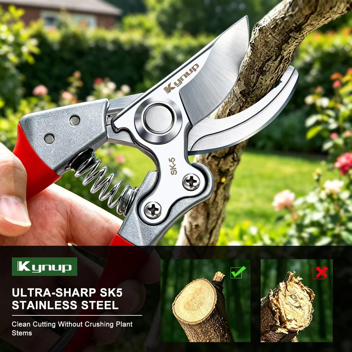 Kynup 2-Pack Bypass Pruning Shears 21.8 cm (8.6 inches) | Heavy Duty Garden Clippers for Plants & Trees - view 2