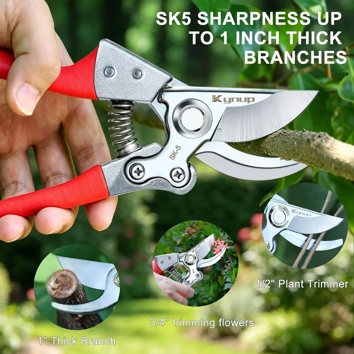 Kynup 2-Pack Bypass Pruning Shears 21.8 cm (8.6 inches) | Heavy Duty Garden Clippers for Plants & Trees - view 4