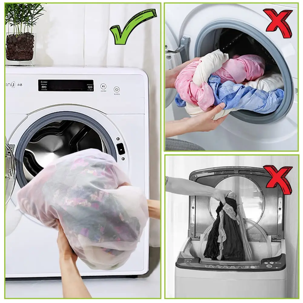 Tenn Well Large Mesh Laundry Bags 90x70cm (35"x27") | Zippered Wash Bags for Blankets, Delicates, and Travel - view 8
