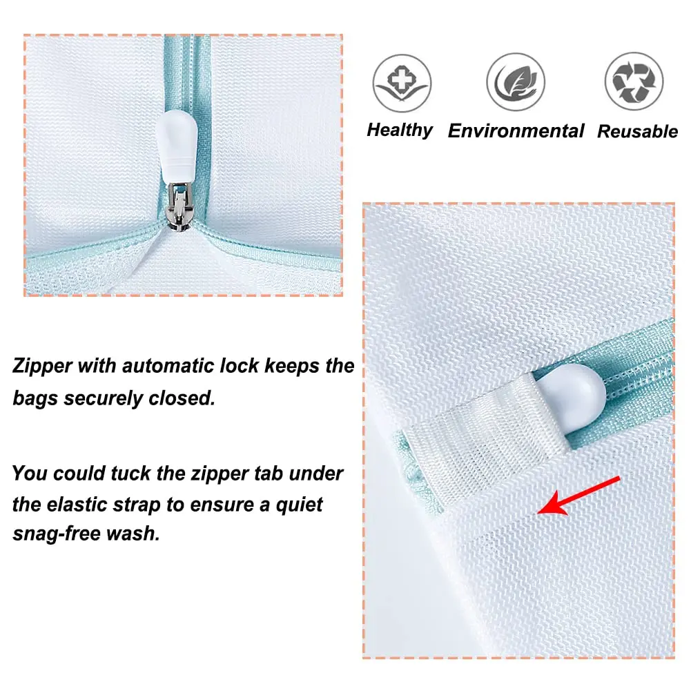 Tenn Well Large Mesh Laundry Bags 90x70cm (35"x27") | Zippered Wash Bags for Blankets, Delicates, and Travel - view 4