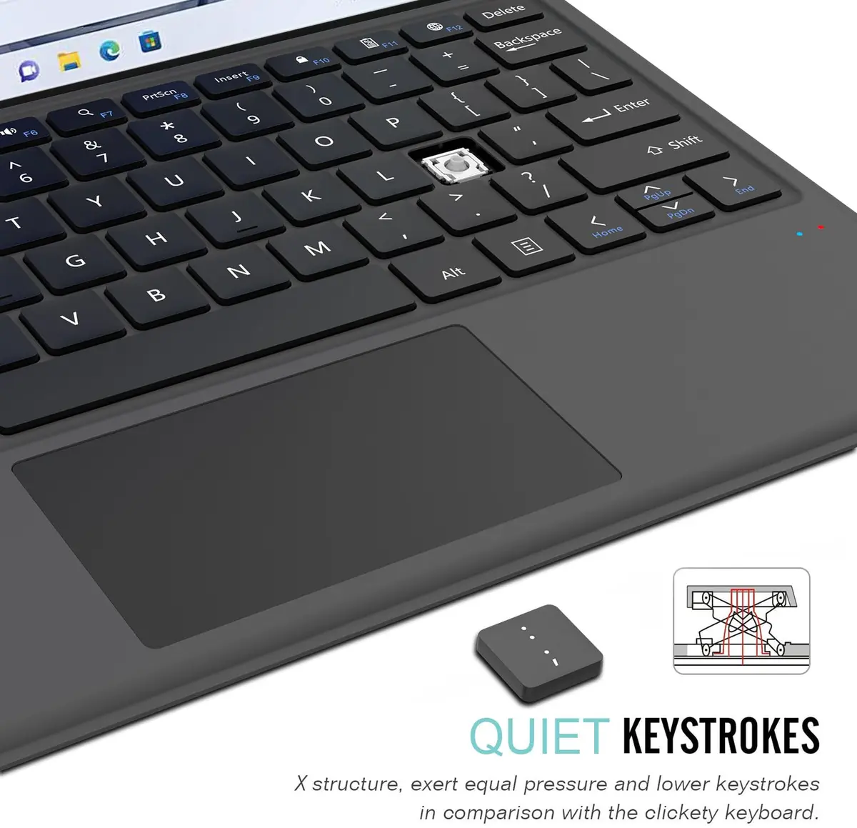Arteck Bluetooth Keyboard for Surface Pro 10/9/8/X with Touchpad & Rechargeable Battery | Ultra-Slim Portable Wireless Type Cover - view 5
