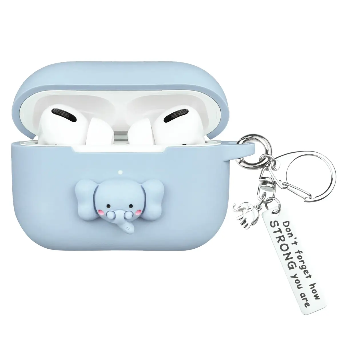 Wonhibo Elephant Silicone Case for AirPods Pro | Cute Kawaii Cover with Keychain - main product image
