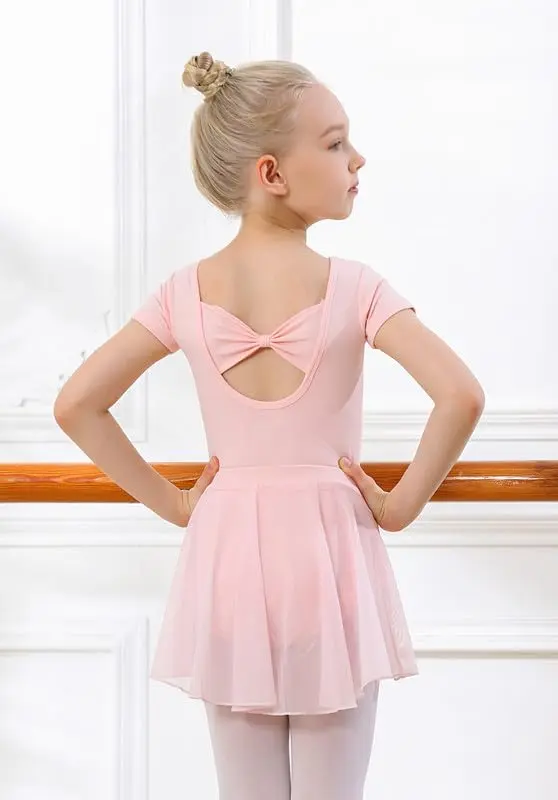 DIPUG Pink Girls Ballet Leotard with Removable Skirt Toddler Dance Dress Combo | 2-Piece Split Outfit for Ages 2-12 - view 7