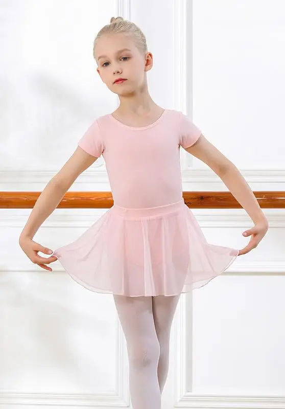 DIPUG Girls Ballet Leotard with Removable Skirt Toddler Dance Dress Combo Pink Short Sleeve Size 6-8 Years | 2-Piece Outfit for Dance & Gymnastics - view 5