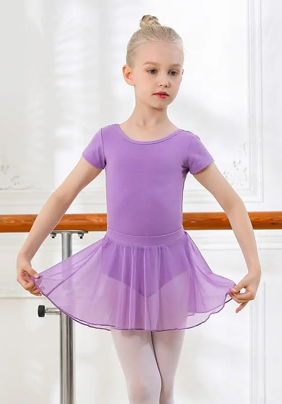 DIPUG Purple Ballet Leotard with Removable Skirt Toddler Dance Dress Combo for Girls 2T-12 Years | 2-Piece Set - view 4
