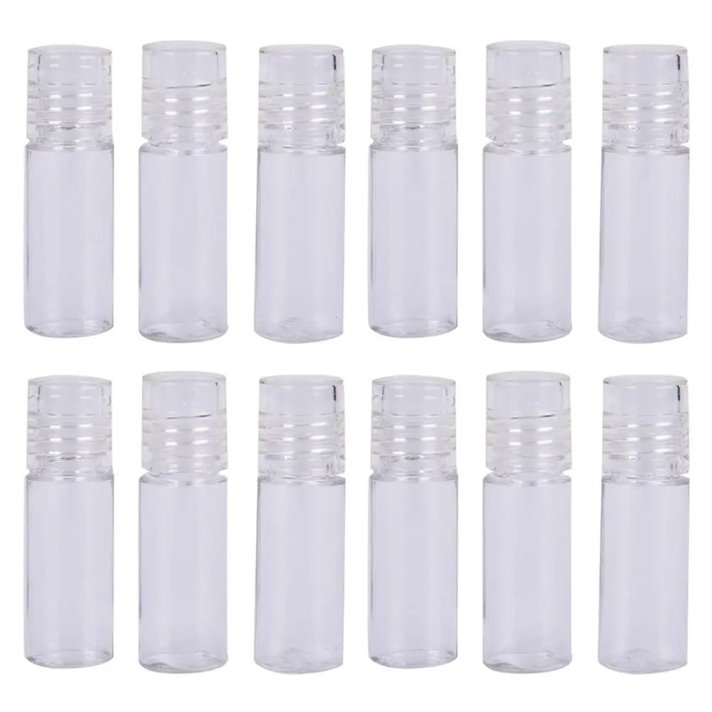 lasenersm Clear 3ml Mini Loose Powder Jars with Sifter (12-Pack) | Refillable Cosmetic Sample Containers - main product image