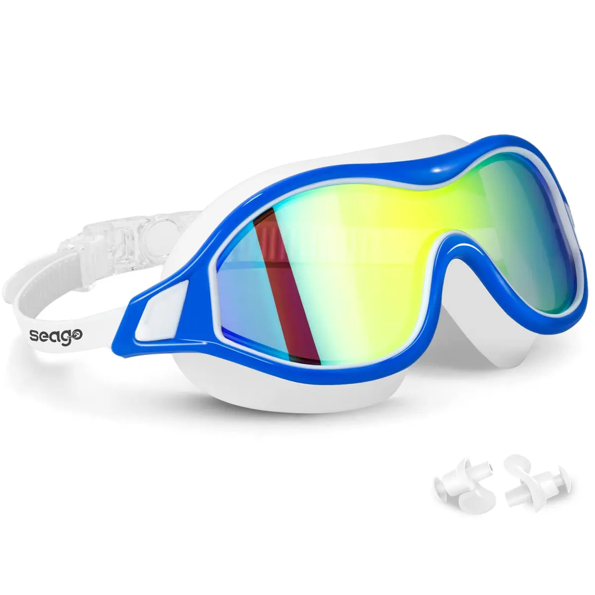 Seago Adult Youth Anti-Fog Wide Clear View Pool Swim Goggles | 180° Vision UV Protection Waterproof No Leaking - main product image