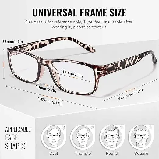 Gaoye 2.5x Blue Light Reading Glasses 51mm (2.01 in) | Blue Light Protection for All Day Use - view 4