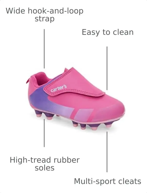 Carter's Unisex-Child Fica Sport Cleat, Fuchsia | Versatile Athletic Kids Shoe for Soccer & Baseball - view 3