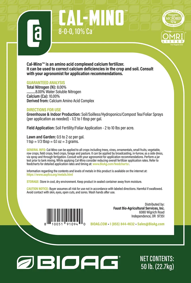 BioAg Cal-Mino Organic Calcium Fertilizer 7 oz | Amino Acid Complexed Calcium for Plants - view 3