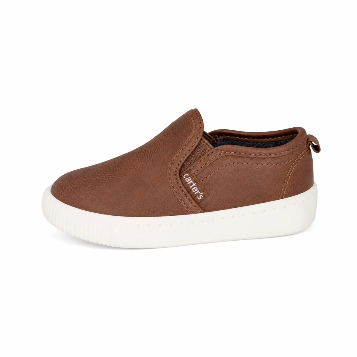 Carter's Kids Ricky Dress Shoes, Brown | Slip-On Faux Leather Casual Shoes for Toddlers - main product image