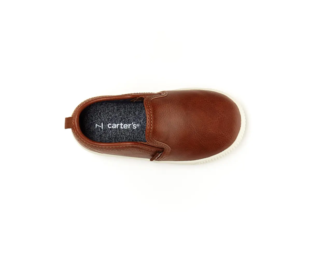 Carter's Kids Ricky Dress Shoes, Brown | Slip-On Faux Leather Casual Shoes for Toddlers - view 4