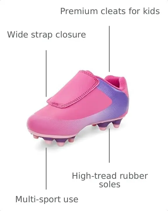 Carter's Fica Sport Cleat Fuchsia | Versatile Athletic Kids Shoe for Soccer & Baseball - view 4