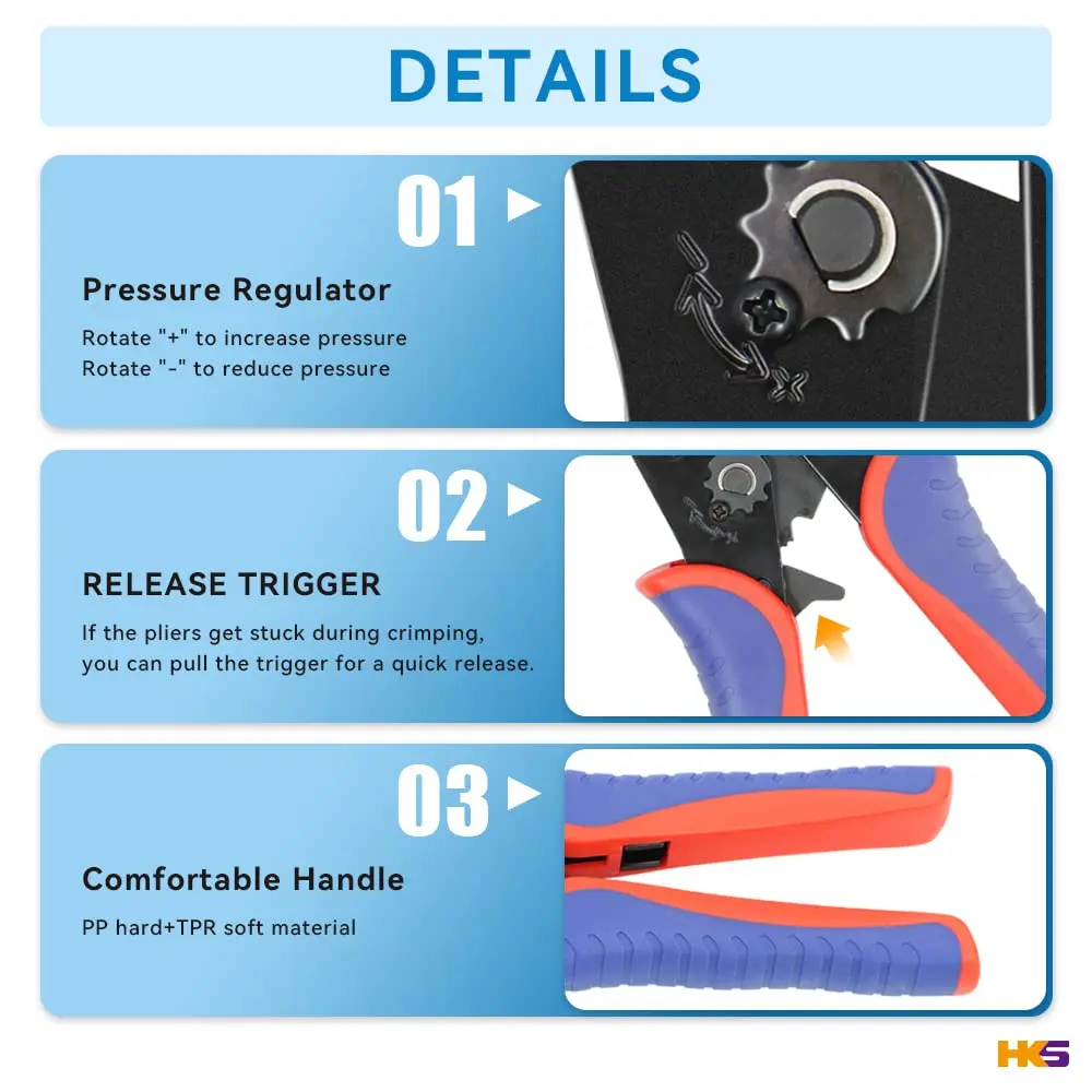 HKS Coax Ratchet Crimping Tool Kit with 5 Dies & Strippers | 1.28 kg (2.82 lb) Heavy Duty - view 8